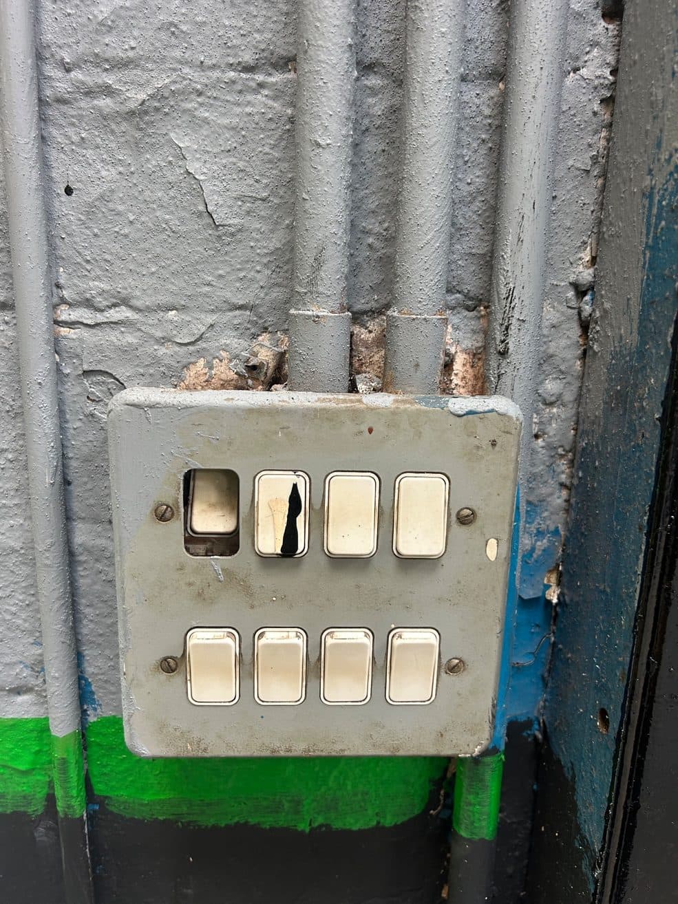 Damaged accessories — a light switch